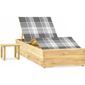 Zahradní lehátko VidaXL Zelené dřevěné Lehátko