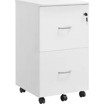 VASAGLE Kartotéka se 2 zásuvkami, 54.4x43.8x40cm, bílá Kartotéka