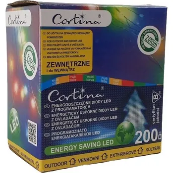 Vánoční dekorace Světelný řetěz Cortina 700 cm do sítě, vícebarevný