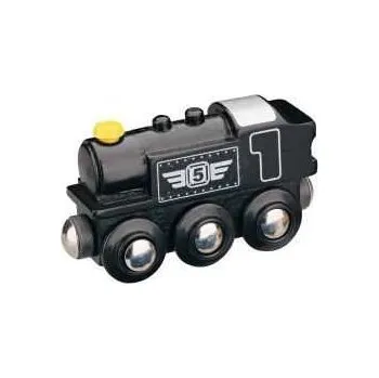 Vláček a vláčkodráha Hračky Maxim Dřevěná dieselová lokomotiva černá