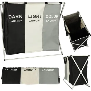 Úložný box Organizér na třídění prádla do koše na prádlo se 3 přihrádkami 135l