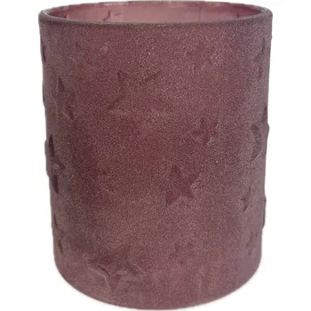 Svícen Svícen skleněný hvězda 10x8 cm bordó