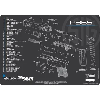 Čištění zbraně Cerus Gear MAT-SIG-365-SCH-GRY - Podložka pro čištění zbraní LICENSED SIG365 SCHEMATIC CHAR GRAY