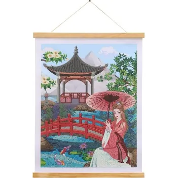 kreativní sada Diamantové malování obraz v lištách Gejša 35x45cm