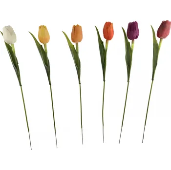 umělá květina Tulipán plast 47 cm mix barev Barva: Krémová