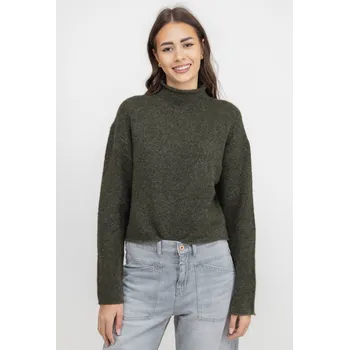 Dámský svetr Vero Moda pletený svetr se stojáčkem Mirla khaki Velikost: S