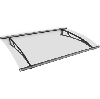 Stříška nad vchodové dveře Vchodová stříška Polymer, Lightline čiré plexi Antracit 150 cm