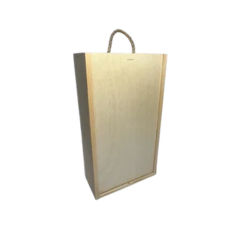 Přepravka na jídlo Dřevěná krabička na 2 láhve