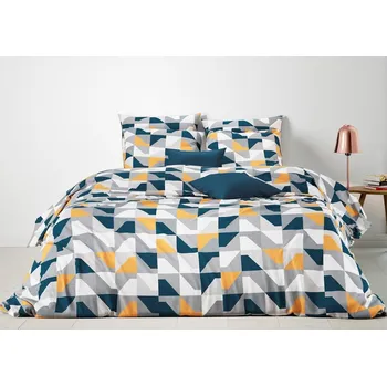 Povlečení Mistral Home povlečení 100% bavlna Soho petrolejová/okrová - 140x220 / 70x90 cm