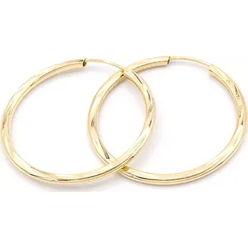 Náušnice Zlaté náušnice kruhy zdobené Žlutá