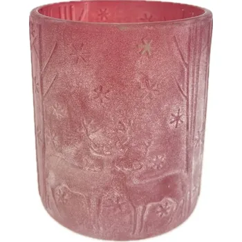 Svícen Svícen skleněný sob 10x8 cm bordó
