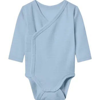 Kojenecký body lupilu® Dětské body s dlouhými rukávy z merino vlny a hedvábí (světle modrá, 62/68)