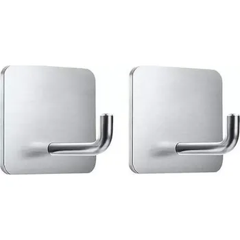 Věšák Nalepovací kovové háčky - 2 ks stříbrné