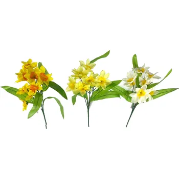 umělá květina Narcis trs 33 cm mix barev Barva: Žlutá