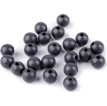 Korálek Dřevěné korálky Ø14 mm 20 g - 7 šedá