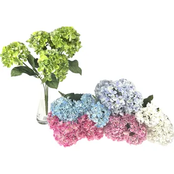 umělá květina Hortenzie trs 5hlav 42 cm mix barev Barva: Bílá