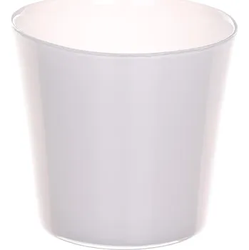 Obal na květináč Obal sklo Nashville pr.13 cm, v.12,5 cm bílý