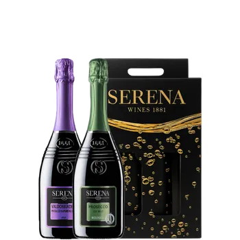 Set Serena DOC Brut Biologico a DOCG Brut + Dárkové Balení