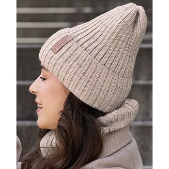 Čepice AJS Čepice+nákrčník AJS-50-262 Barva: D-púdrová, Velikost: 54-56