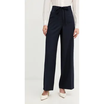 Dámské kalhoty Kalhoty s příměsí vlny Twinset tmavomodrá barva, high waist, 252TT212A 59X, vel. 38