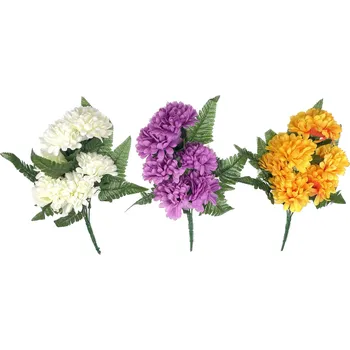 umělá květina Chryzantéma s kapradím 44 cm mix barev Barva: Fialová