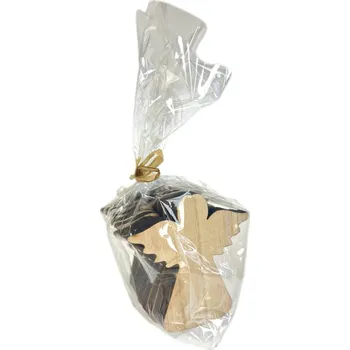 Vánoční dekorace Andělé dřevění přízdoba 8 cm set 10 ks bílé/natur Barva: Bílá