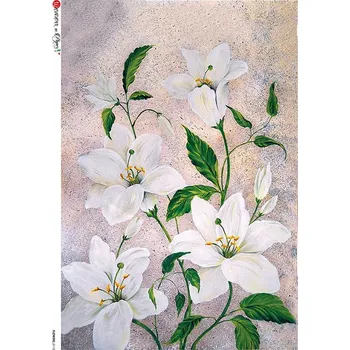 Umělecký papír Rýžový papír na decoupage - A4- Květiny (Flowers) 0110