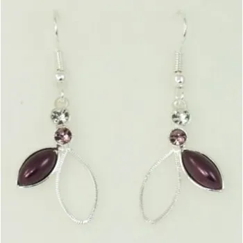 Náušnice Náušnice bižuterie - Náušnice s afroháčkem - 11187 - MS07 - fialová - krystal