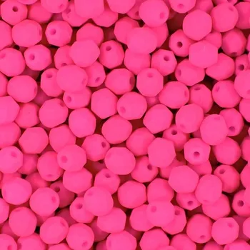 Dětské navlékací korálky Manumi české broušené korálky 4 mm Neon Pink