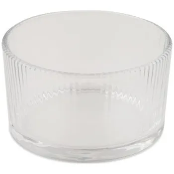 Skleněná nádoba na svíčku vroubkovaná čirá 88 x 50 mm