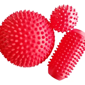 Masážní souprava červená(balanční čočka, masážní váleček a míček) + zdarma silič prstů - Unison