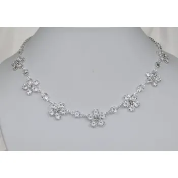 Náhrdelník Náhrdelníky bižuterie - Náhrdelníky exklusivní štrasové bižuterie - 5801-0166 - S00 - Krystal - stříbro