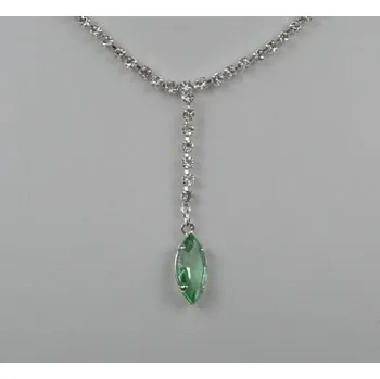 Náhrdelník Náhrdelníky bižuterie - Náhrdelníky exklusivní štrasové bižuterie - 5801-0105 - MS02 - Světlý safír,krystal - stříbro