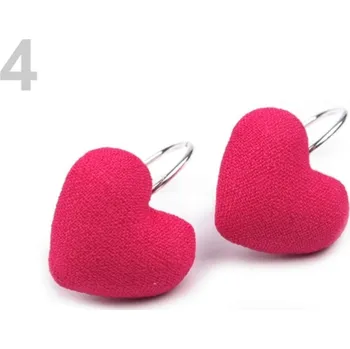 Náušnice Náušnice ve tvaru Srdce - Romantický Šperk - 4 růžová malinová