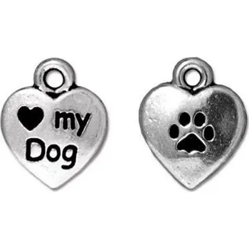 Přívěsek TierraCast přívěsek Love My Dog starostříbrný