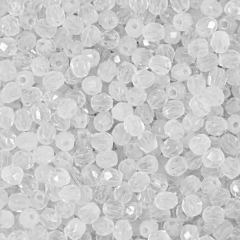 Dětské navlékací korálky Manumi české broušené korálky 3 mm Milky White