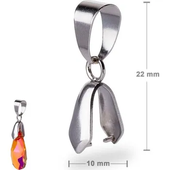 Materiál na výrobu šperku Bižuterní šlupna z chirurgické oceli 316L 22x10 mm