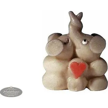 Jedlá dekorace na dort Frischmann Zamilovaní sloni - marcipánová figurka na dort