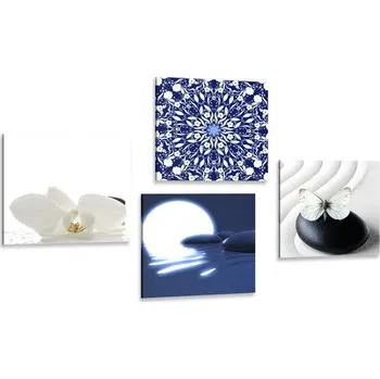 Obraz Dovido Set obrazů Feng Shui v bílo-modrém provedení
