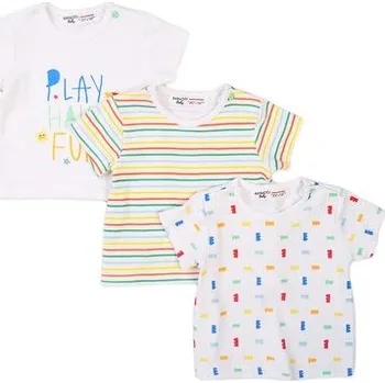 Kojenecké oblečení Tričko kojenecké s krátkým rukávem 3pack, Minoti, Smiling 4, bílá - 74/80 | 9-12m