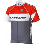 STEVENS Pánský dres s krátkým rukávem STEVENS EQUIPE, ŠEDO/ČERVE/BÍLÁ - L