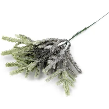 umělá květina Umělá větvička jehličnan s glitry - zelená