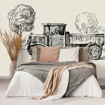 Tapeta Dovido Samolepící tapeta nákladní automobil v retro provedení