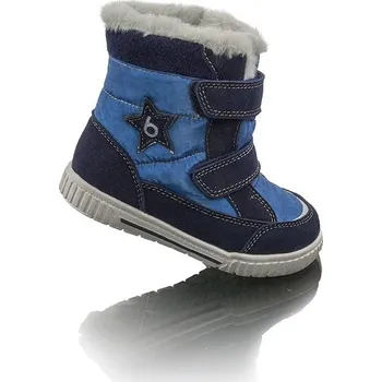 Chlapecká zimní obuv dětské zimní boty s kožíškem POLARFOX, 2 suché zipy, BUGGA, B00172-04, modrá - 33