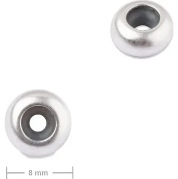Korálek Manumi distanční kroužek se silikonovým jádrem 8x4 mm postříbřený