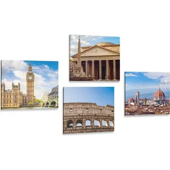 Obraz Dovido Set obrazů oslnivá města
