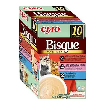 Pamlsek pro kočku Churu Cat BOX Bisque Chick.Beef&Tun.Salmon&Tuna 10x40g
