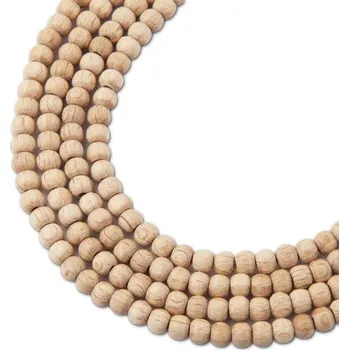 Korálek Manumi české dřevěné korálky 4 mm přírodní