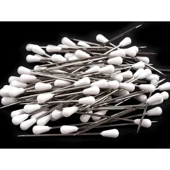 Špendlíky délka 60 mm ČALOUNICKÉ 100 kusů - bílá