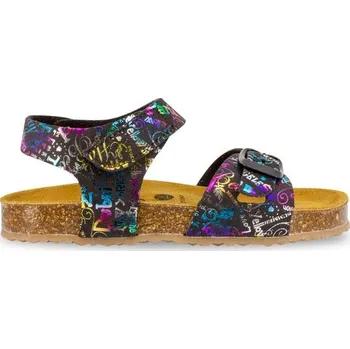 Dívčí sandály Dětské sandálky Ciciban BIO Black s barevnými nápisy